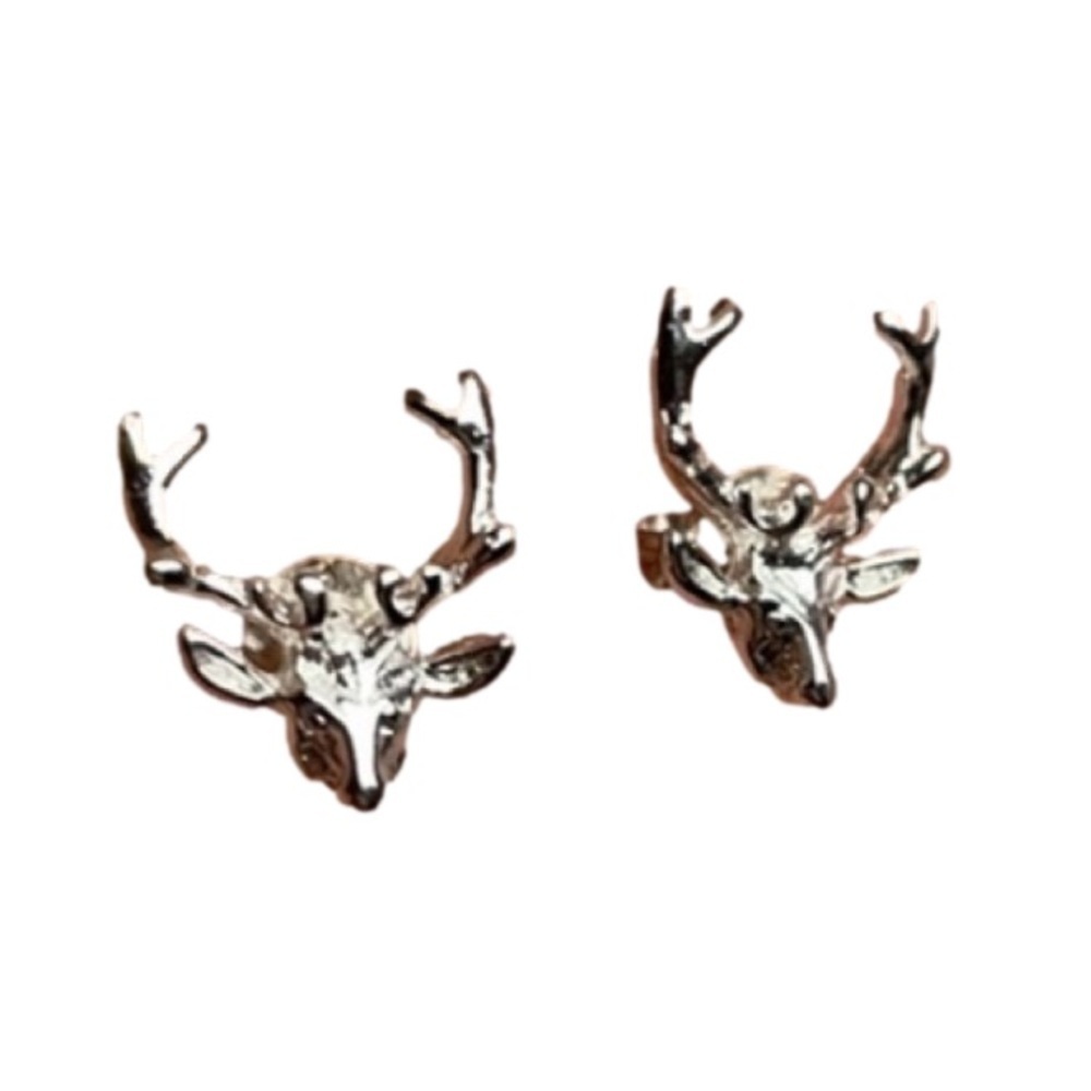 Deer Stud Earrings Sterling Silver 925
